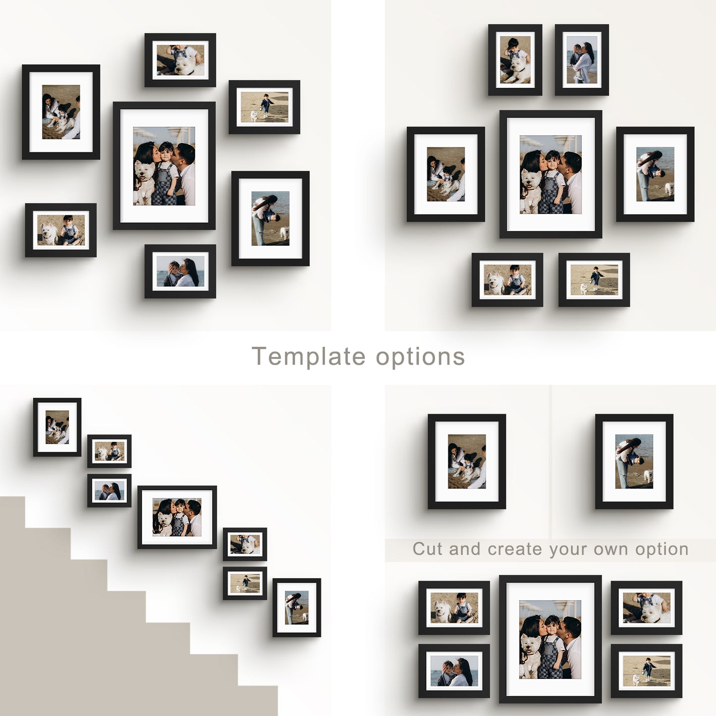 Frametory, Gallery Wall Frame Multiple Sizes 11x14, 8x10, 5x7 Picture Frame with White Color Mat for Prints, with Real Glass (28 Pack)