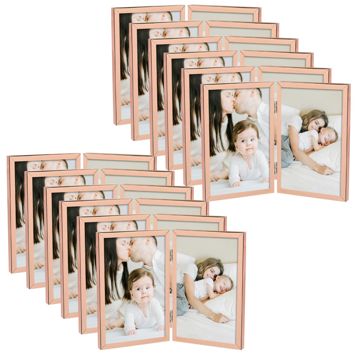 Clearance, 4x6 Floating Frame, Double Hinged Metal Frame Displays Any Size Picture up to 4 by 6 (12 Pack)