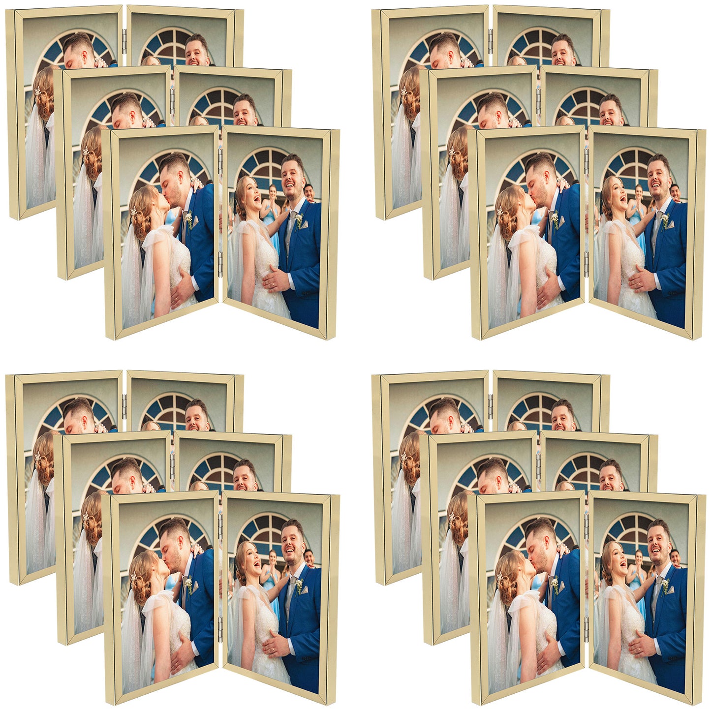 Clearance, 5x7 Floating Frame, Double Hinged Metal Frame Displays Any Size Picture up to 5 by 7 (12 Pack)