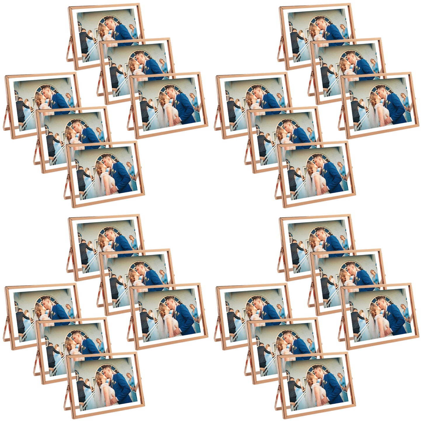 Clearance, 8x6 Floating Frame Displays Any Size Picture up to 8 by 6 Rose Gold (24 Pack)