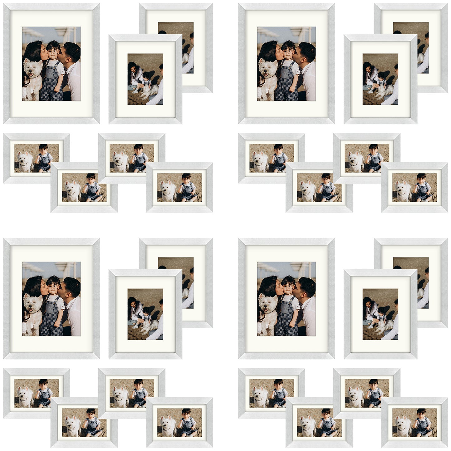 Clearance Gallery Picture Frame Four 11x14, Eight 8x10, Sixteen 5x7 Frame (28 Pack)