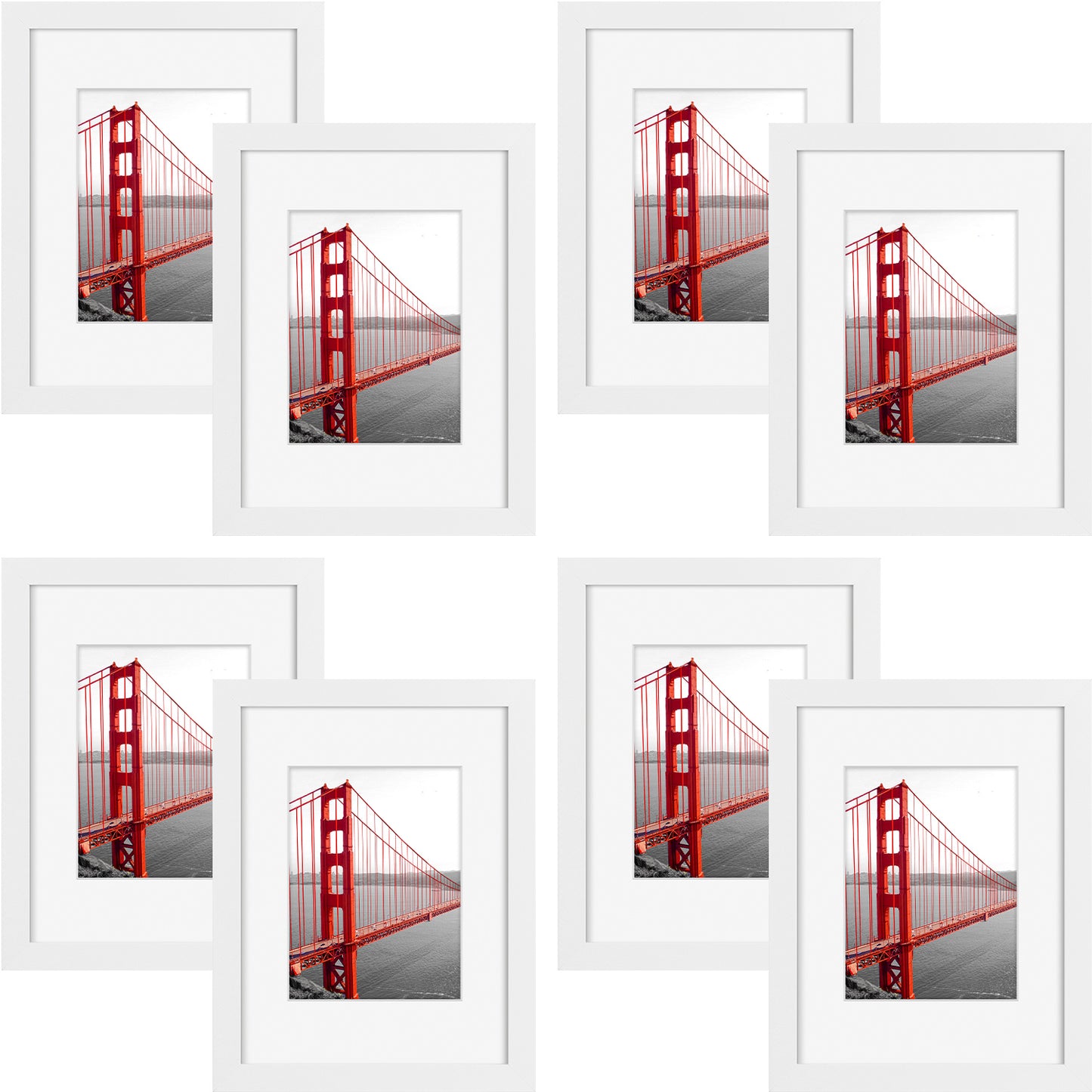 9x12 White Picture Frame for 6x8 Photo (8 Pack)