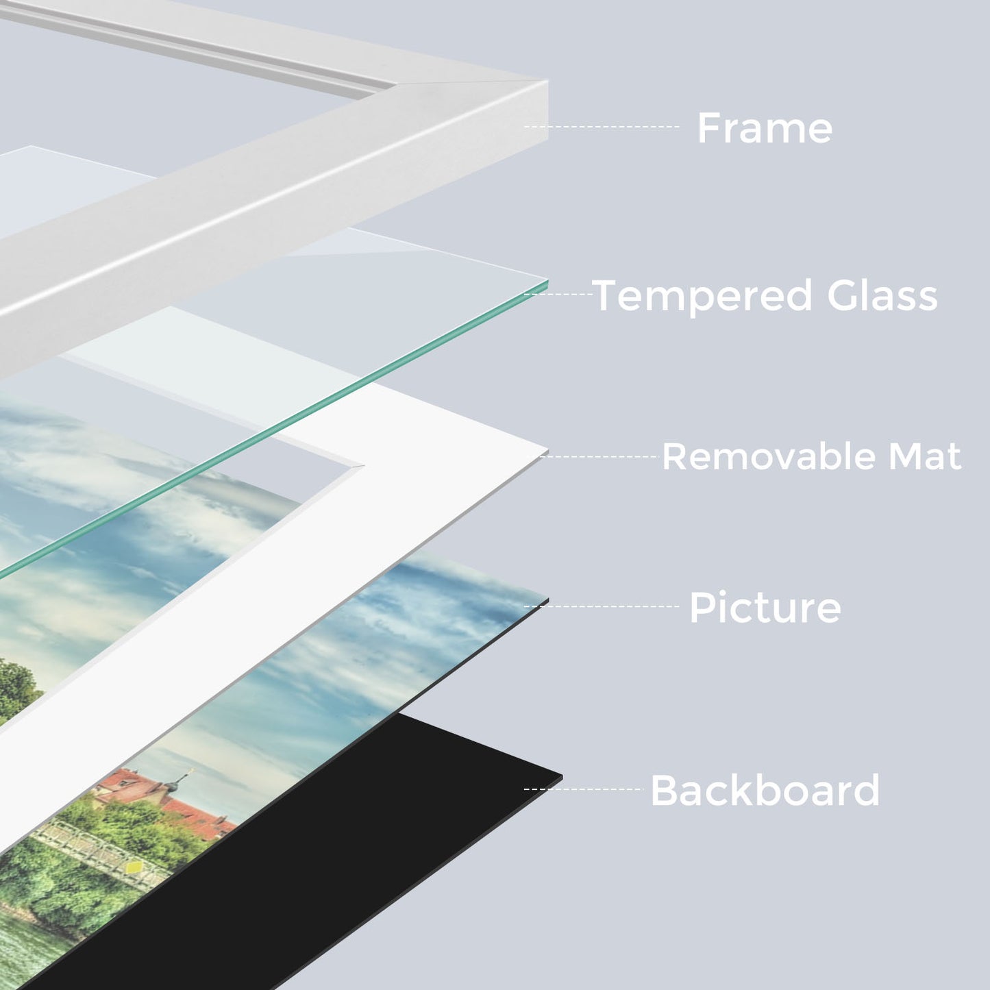 9x12 White Picture Frame for 6x8 Photo (8 Pack)