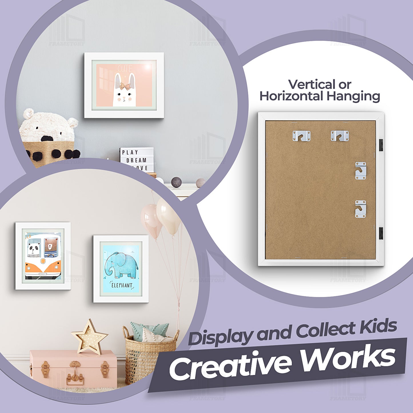 9x12 White Kids Art Frames with Real Glass (8 Pack)