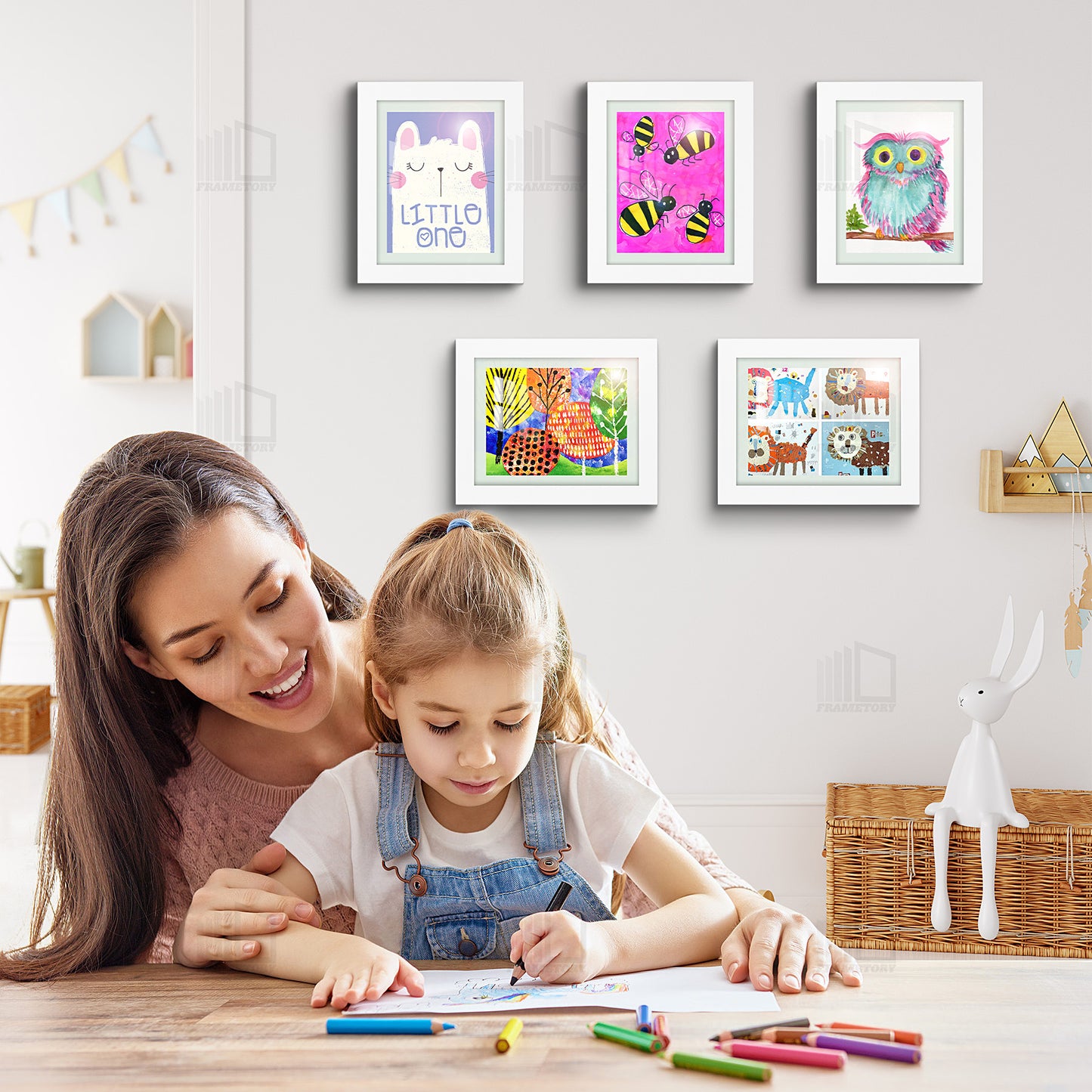 9x12 White Kids Art Frames with Real Glass (8 Pack)
