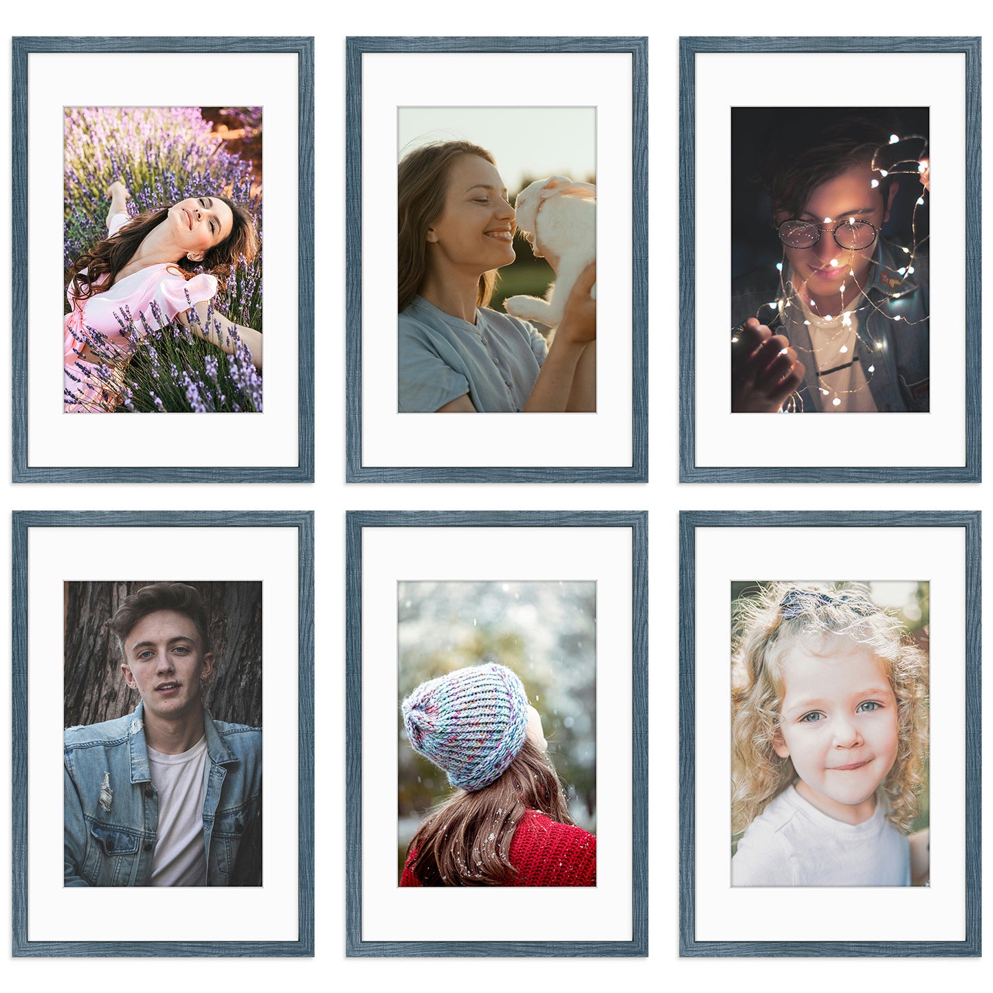 Frametory,16x24 Picture Frame with White Mat for 12x18 Photo (6 Pack)