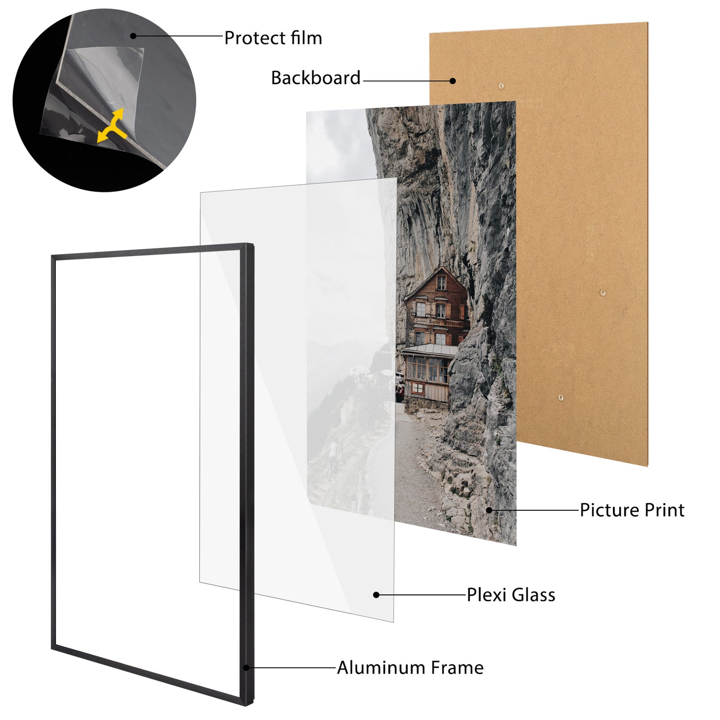 14x24 Poster Frame with Plexiglass (6 Pack)