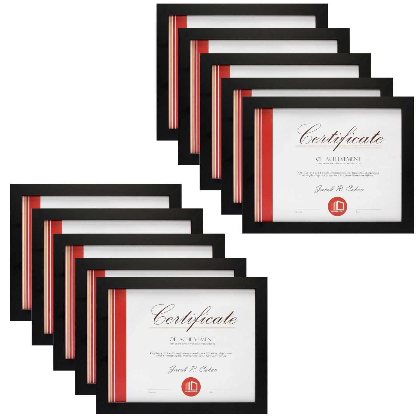 8.5x11 Diploma Frame for 8.5x11 Diploma or Photo (10 Pack)