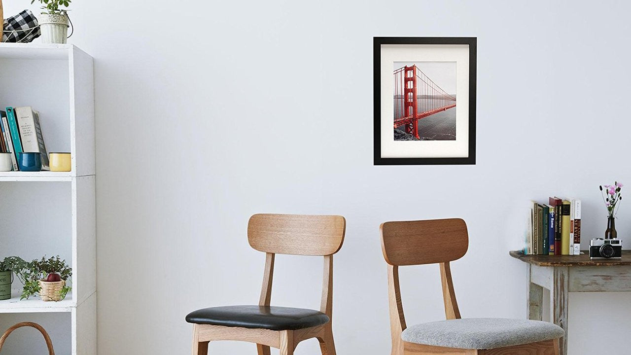 Frametory, Clearance 11x14 Black Wood Picture Frame for 8x10 Photo with Ivory Mat (8 Pack)