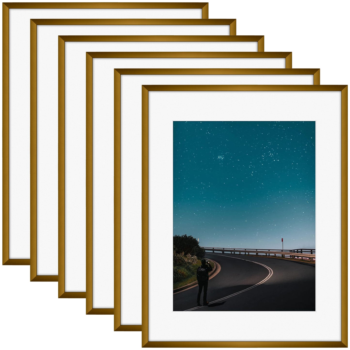 11x14 Bronze Aluminum Photo Frame For 8.5x11 Picture (6 Pack)