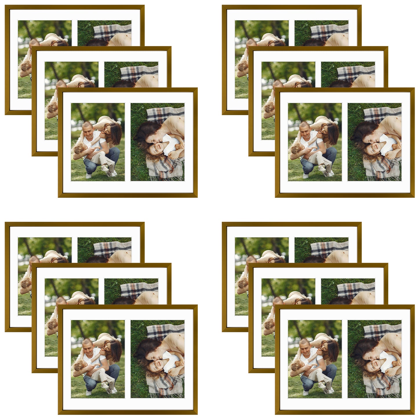 Clearance 8.5x11 Collage Picture Frame Displays Two 5x7 Photos (12 Pack)