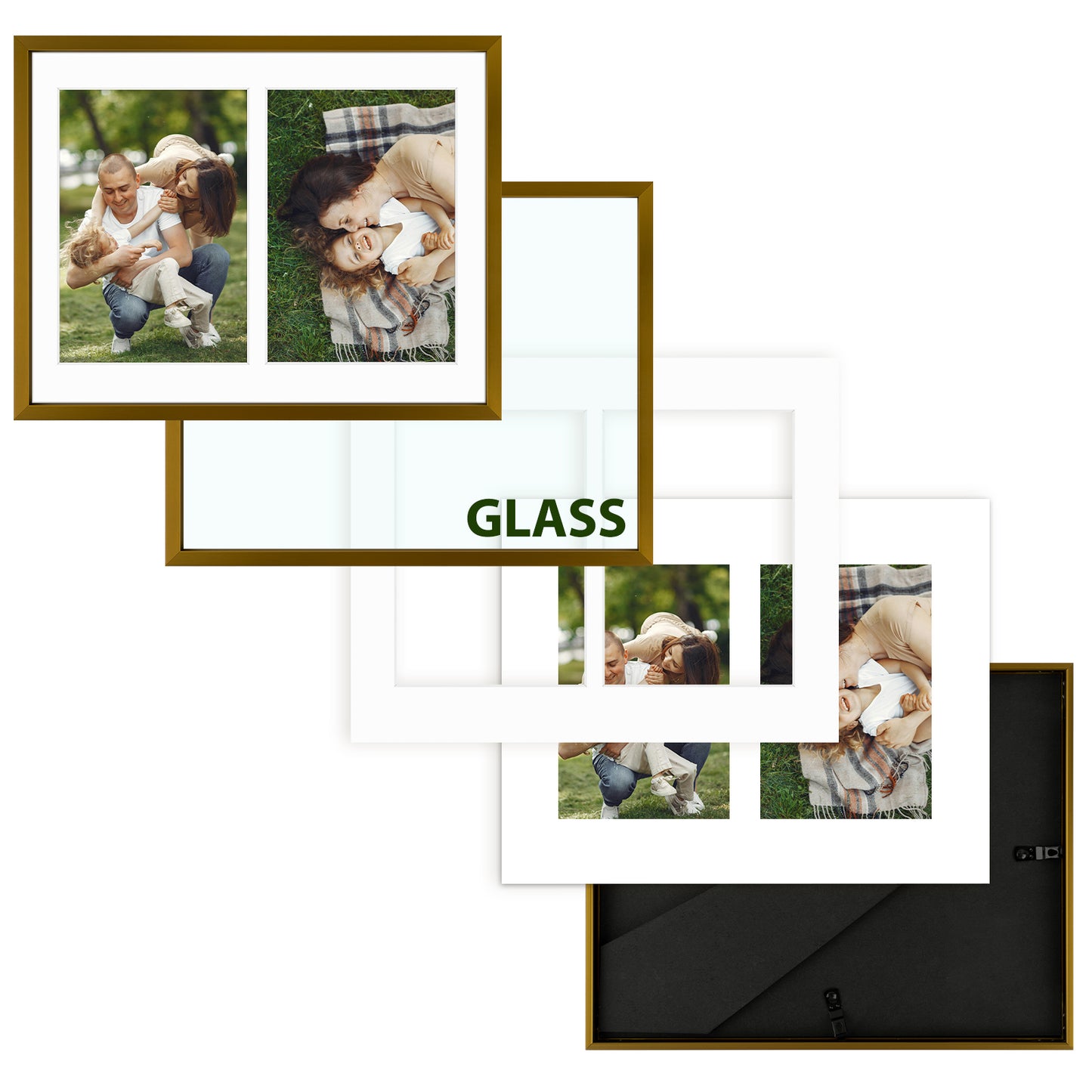 Clearance 8.5x11 Collage Picture Frame Displays Two 5x7 Photos (12 Pack)