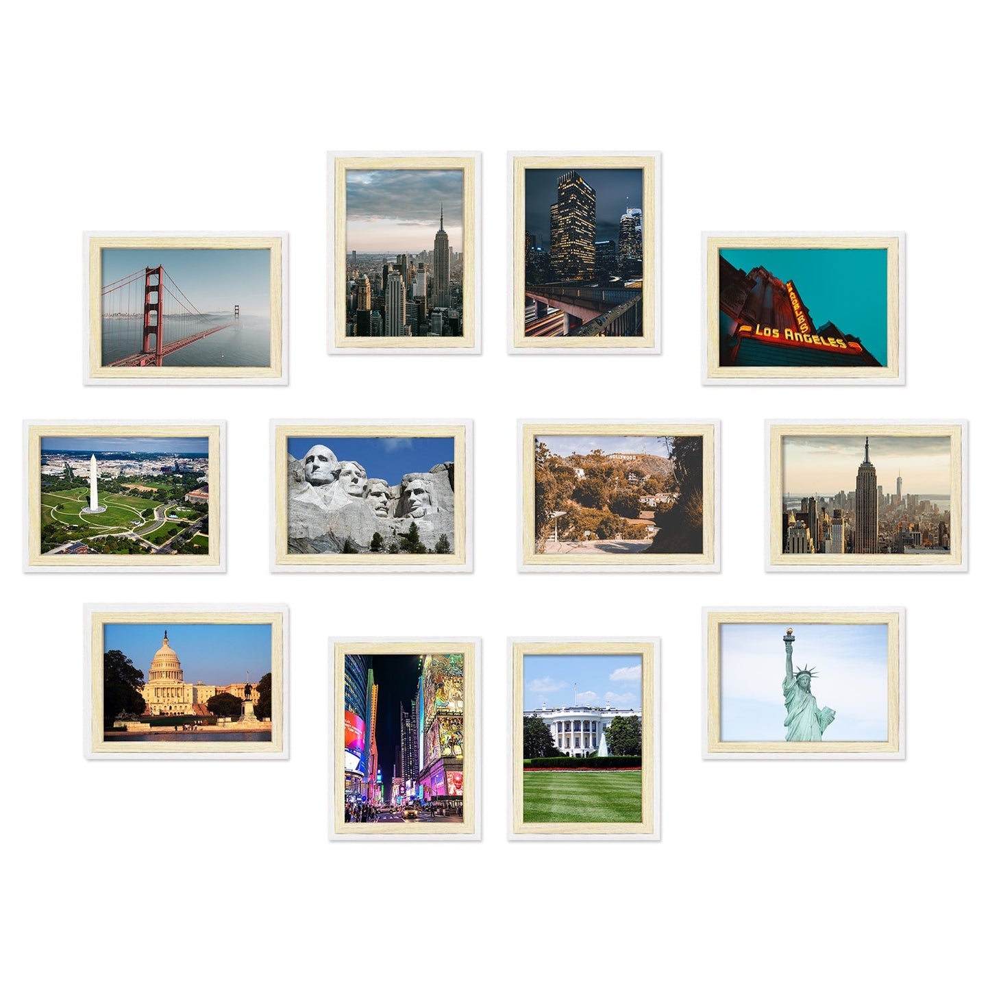 BOGO 5x7 White/Beige Picture Frame with Real Glass(12 Pack)