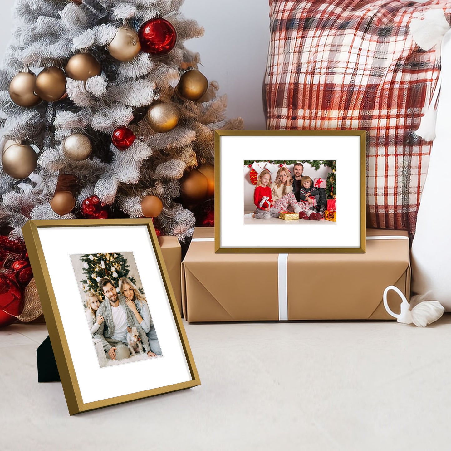 Clearance 8x10 Aluminum Picture Frame Displays 5x7 Photos with White Mat and Real Glass Bronze(12 Pack)