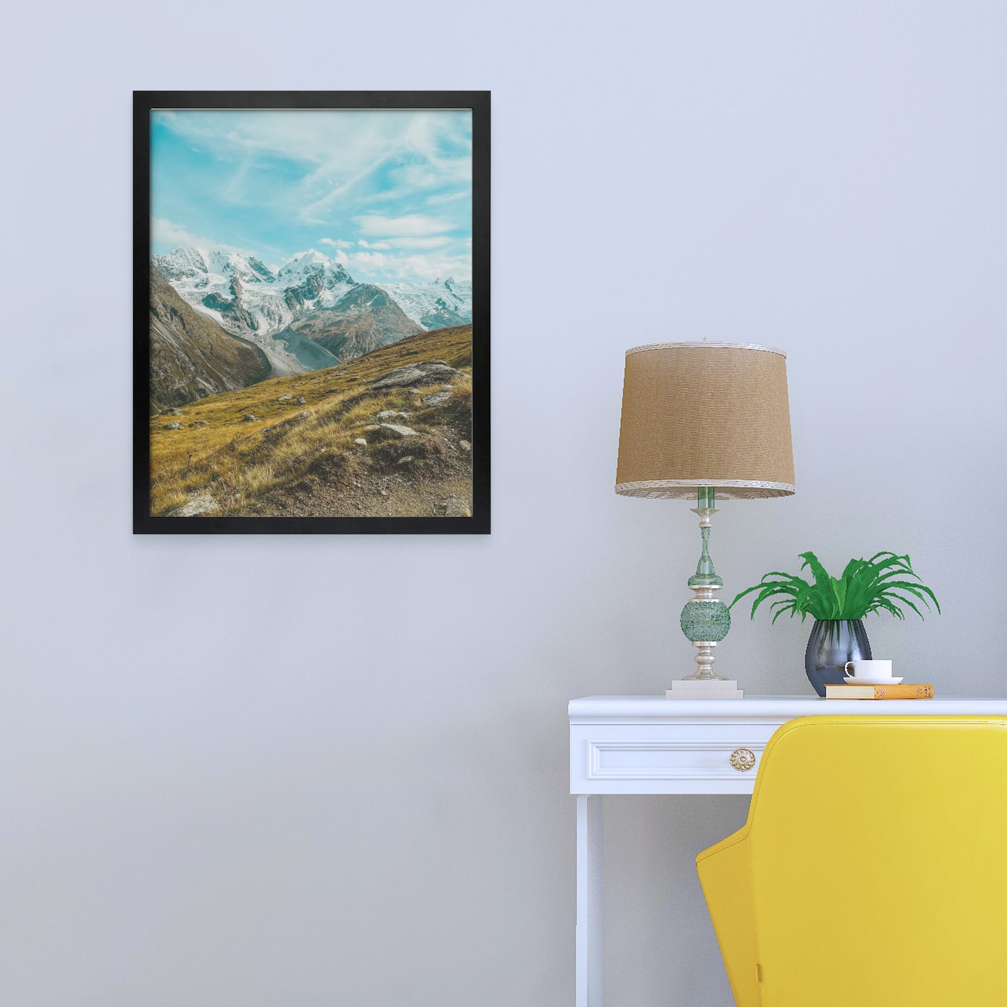 16x20 Black MDF Picture Frame for 11x14 Photo with White Mat