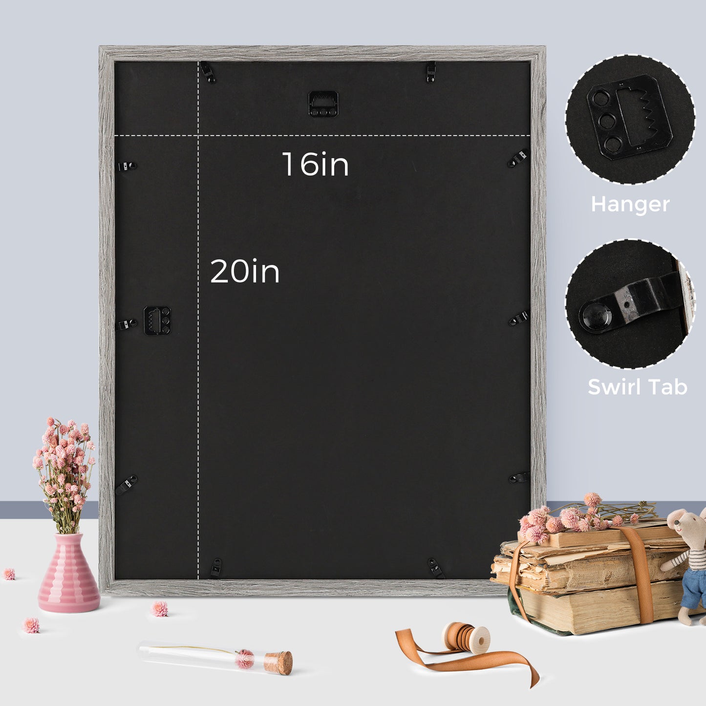 Frametory,16x20 Picture Frame for 11x14 Photo with White Mat and Real Glass (6 Pack)