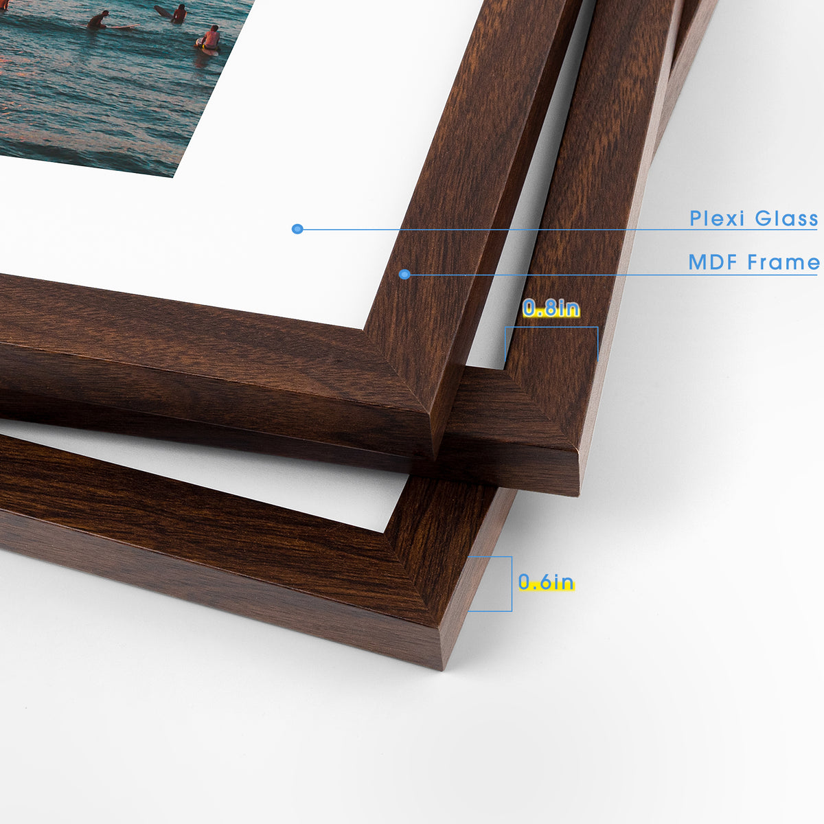 Frametory, 12x12 Picture Frame with White Mat for 8x8 Photo (9 Pack)