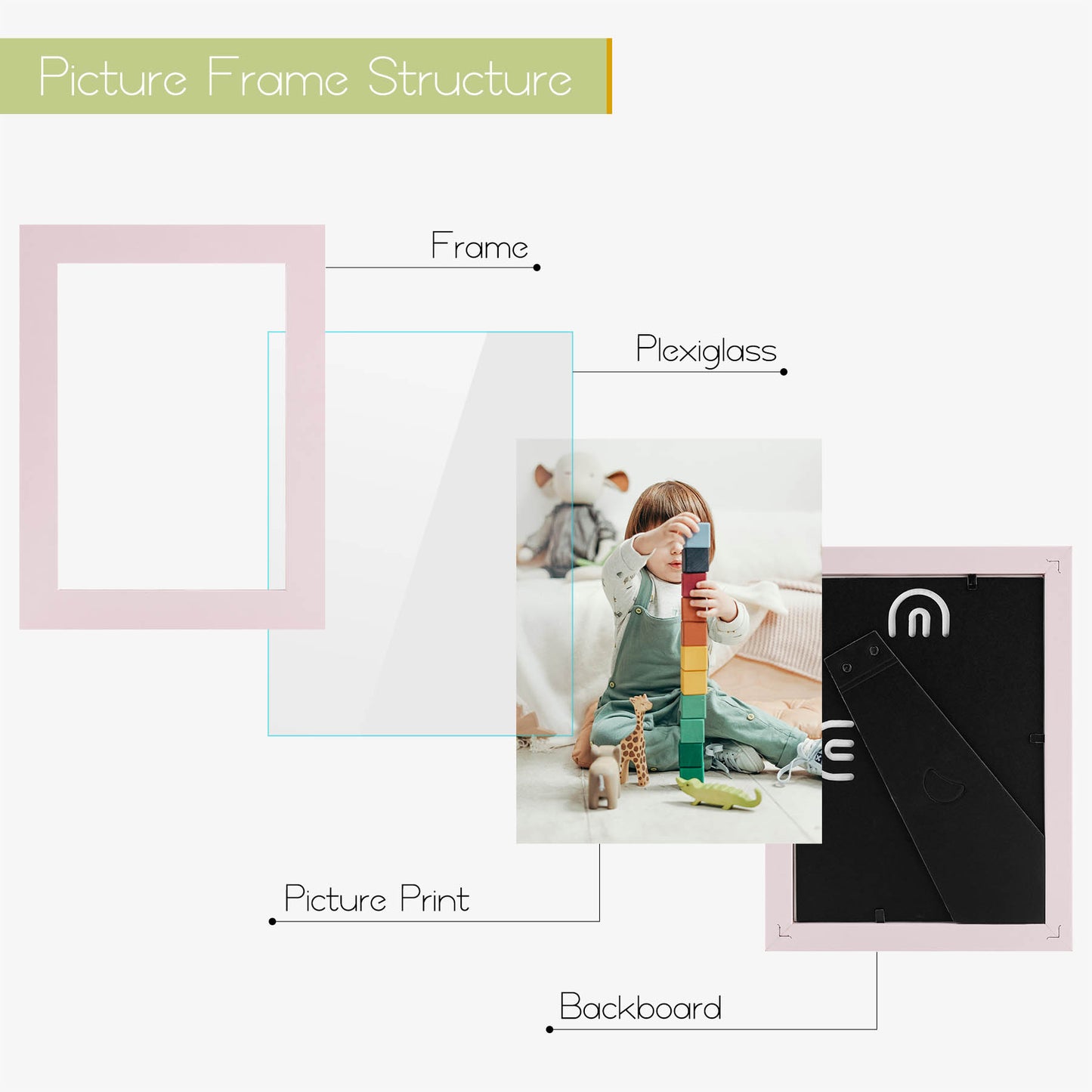 Frametory,5x7 Picture Frames Pink (40 Pack)
