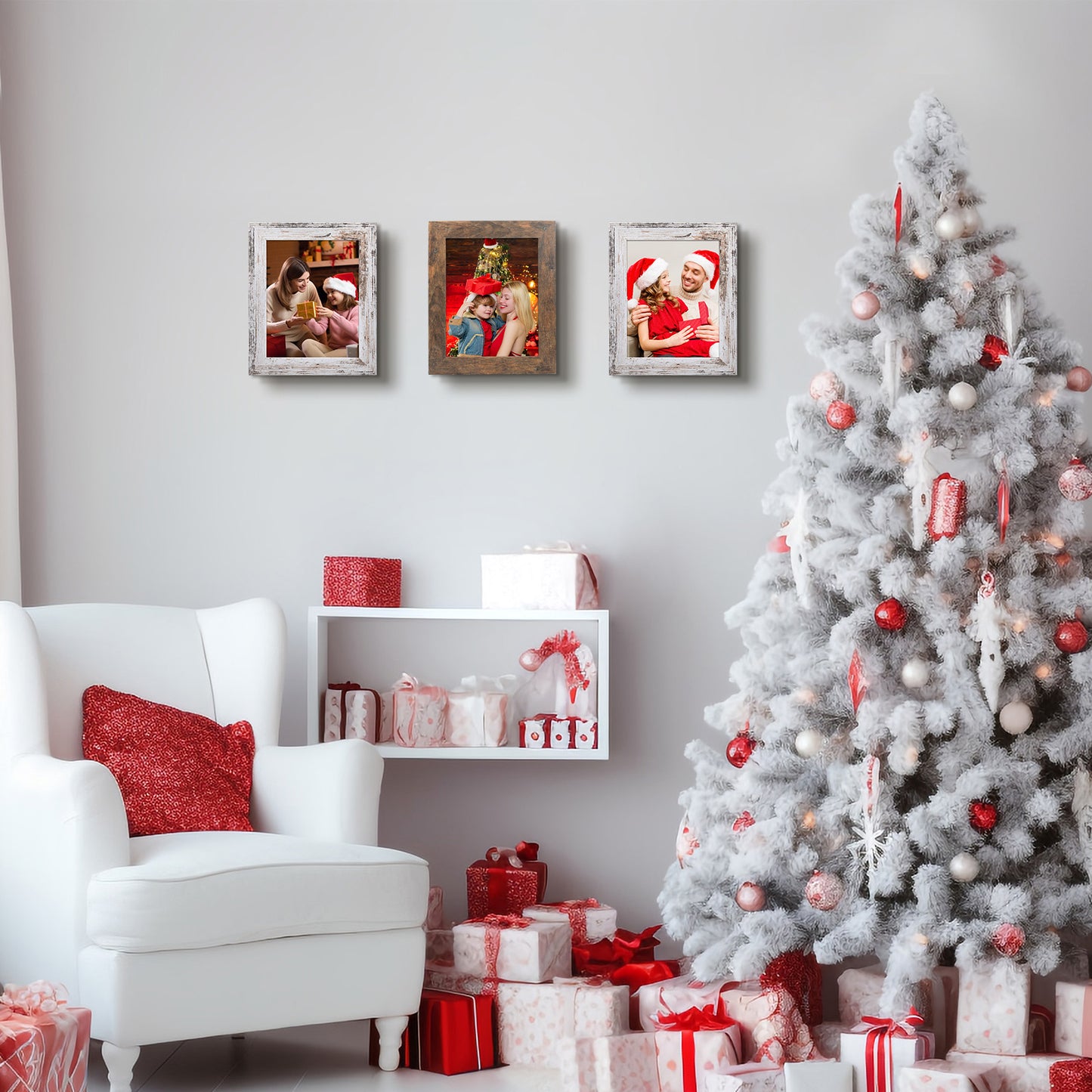 Clearance 8x10 MDF Picture Frame Retro Brown and Distressed White (16 Pack)