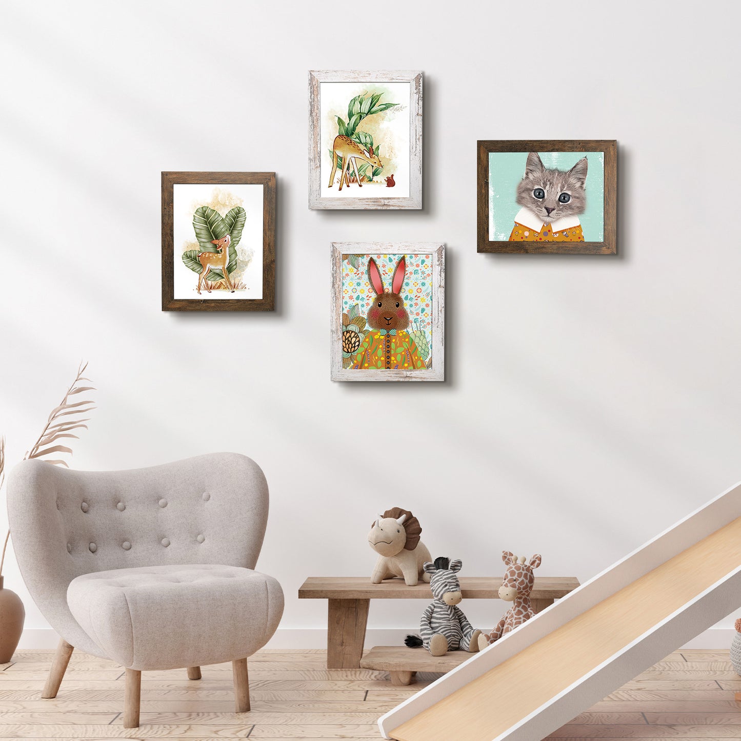 Clearance 11x14 MDF Picture Frame Retro Brown and Distressed White (10 Pack)