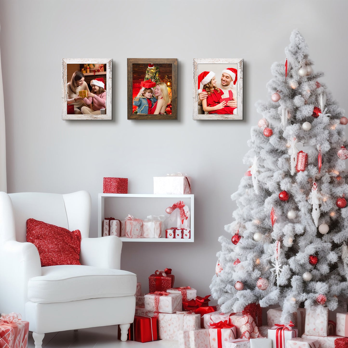 Clearance 11x14 MDF Picture Frame Retro Brown and Distressed White (10 Pack)