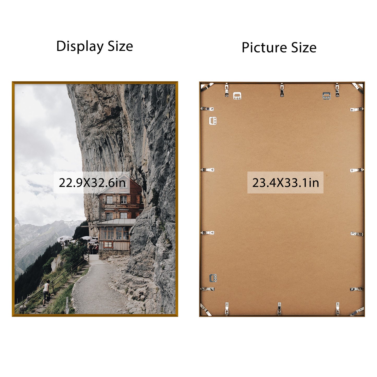 A1 Aluminum Picture Frame for 23.4x33.1 Picture with Plexiglass(3 Pack)