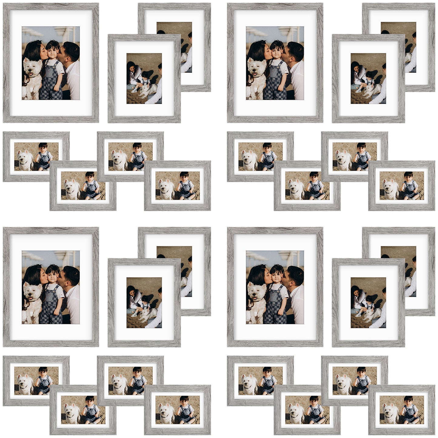 Clearance Gallery Picture Frame Four 11x14, Eight 8x10, Sixteen 5x7 Frame (28 Pack)