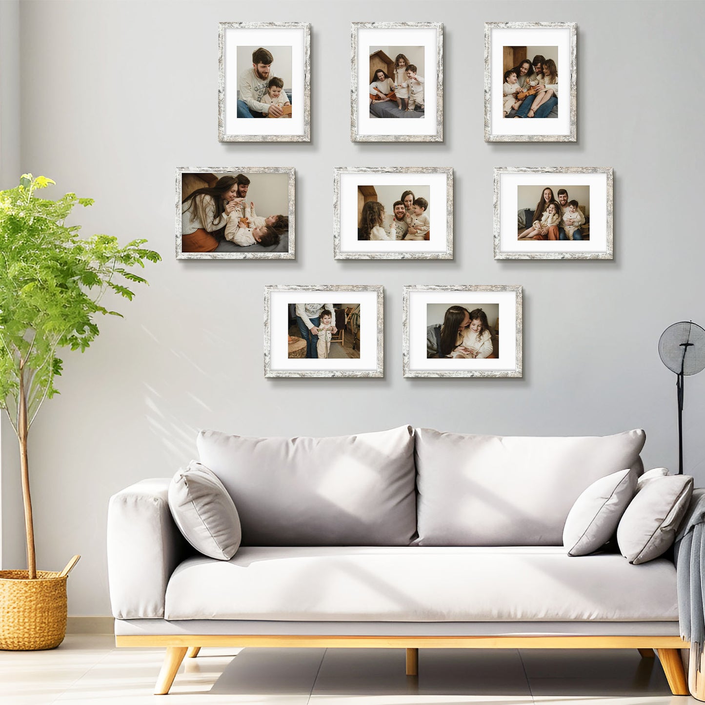 12x16 Distressed White Picture Frame for 8.5x11 Photo (8 Pack)