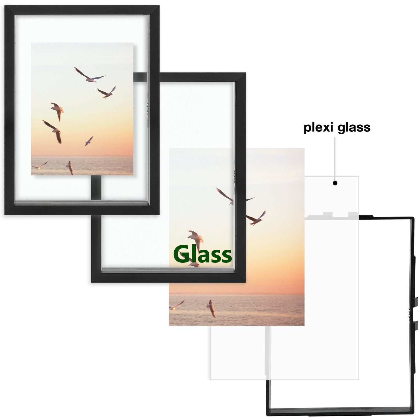 5x7 Floating Frame Displays Any Size Photo up to 5 by 7 (12 Pack)