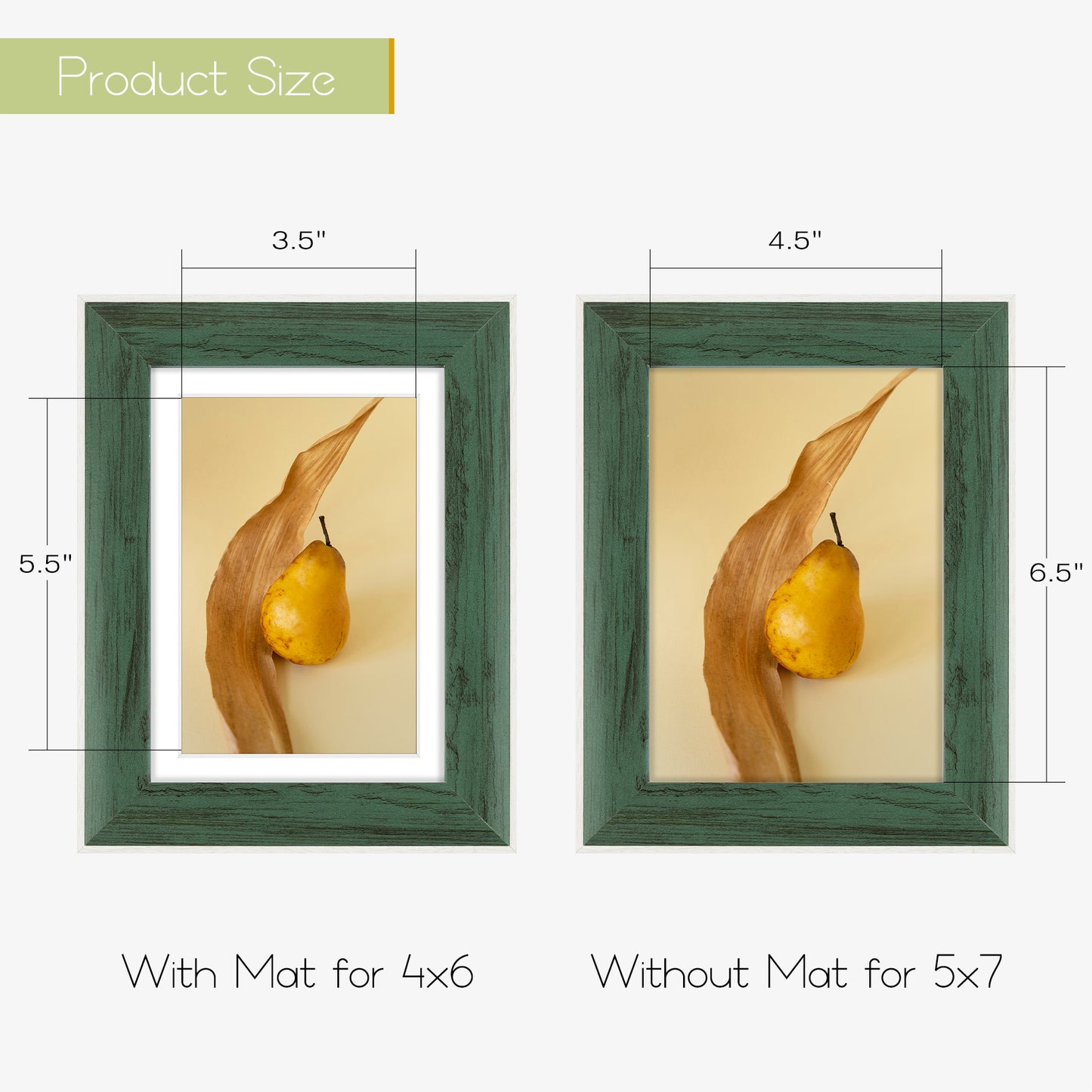 Frametory, Clearance 5x7 Picture Frames for 4x6 Photos Green (36 Pack)