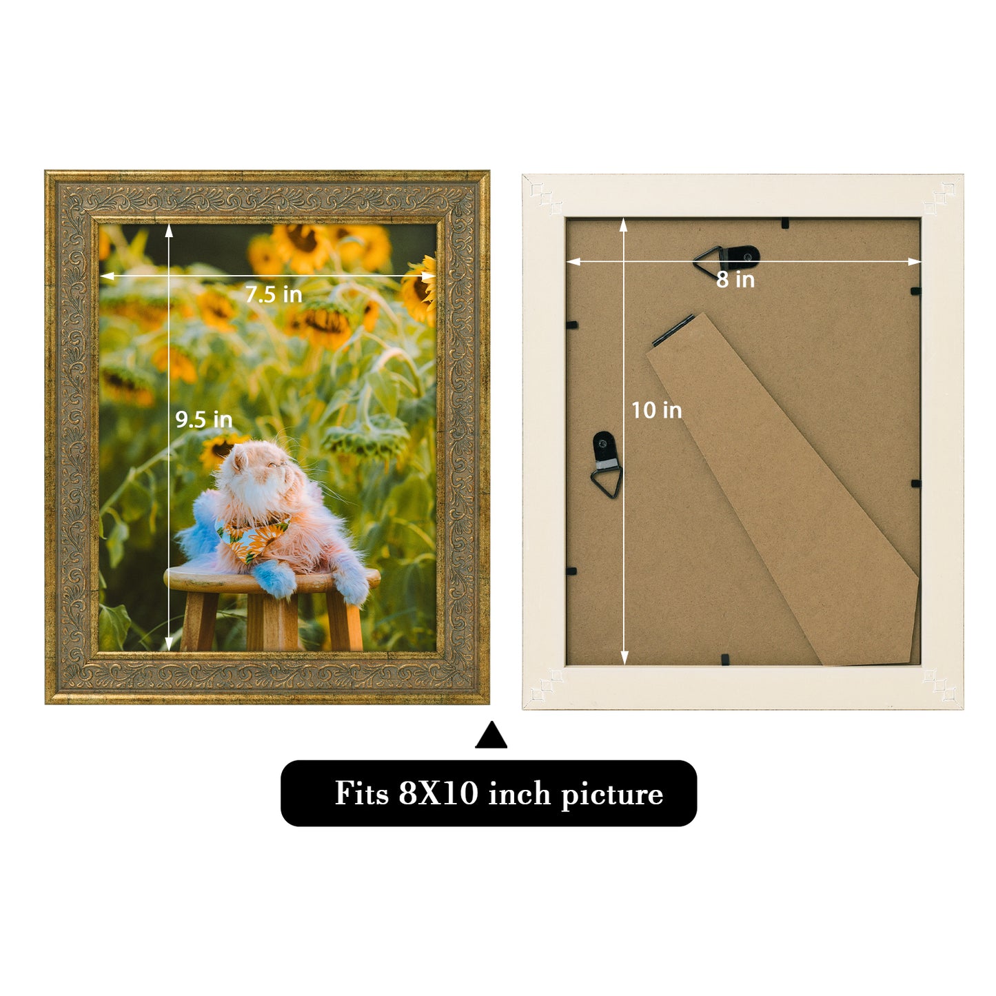 Frametory, 8x10 Ornate Photo Frame, Table Top or Wall Mount & Real Glass, Distressed Gold Color (12 Pack??¡ë