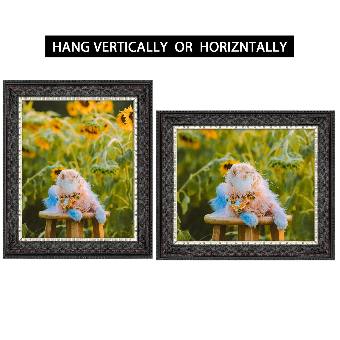 8x10 Ornate Photo Frame Black With Silver & Burgundy and Real Glass (10 Pack)