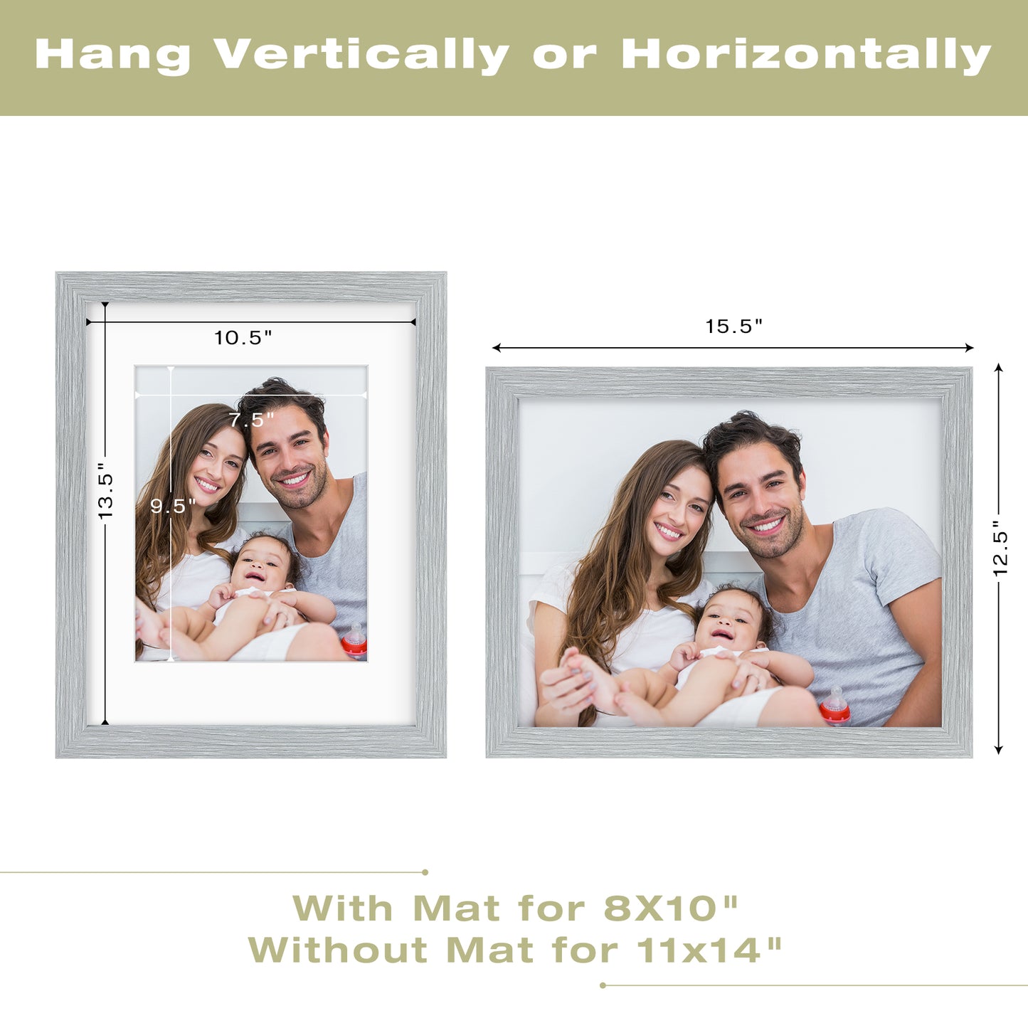 Clearance 11x14 Wood Picture Frame For 8x10 Photo (10 Pack)