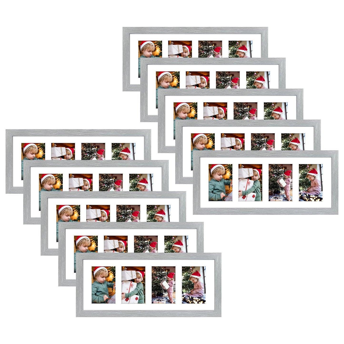 Clearance, 8x20 Collage Picture Frames for Four 4x6 Picture (10 Pack)