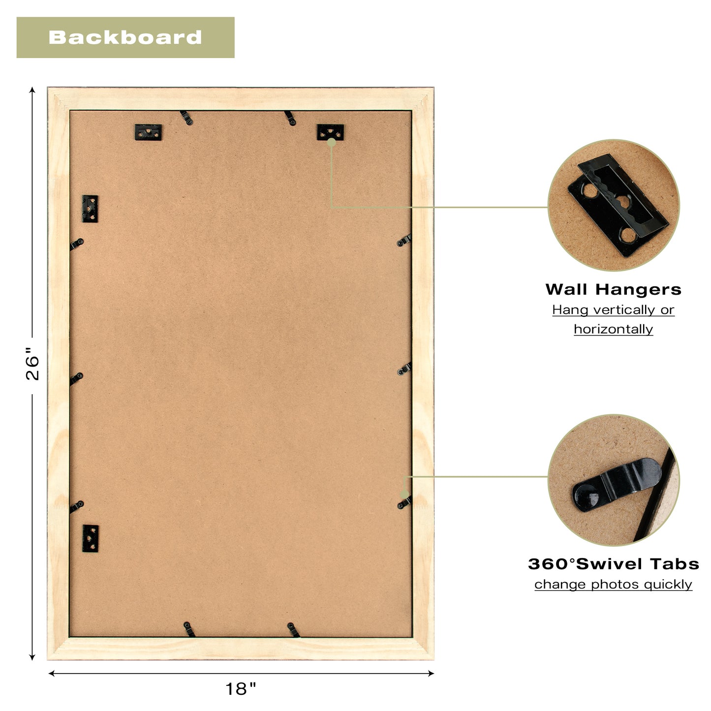 Clearance 16x24 Wood Frame Displays 16x24 Photo(4 Pack)