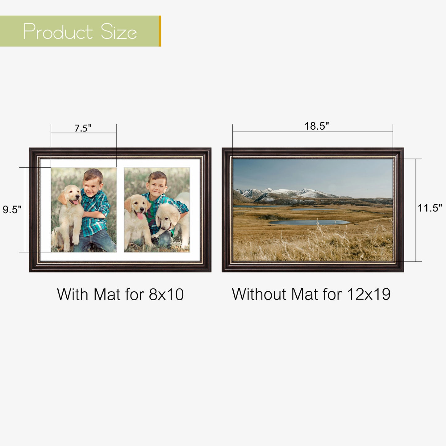12x19 Collage Picture Frame for Two 8x10 Photos (6 Pack)