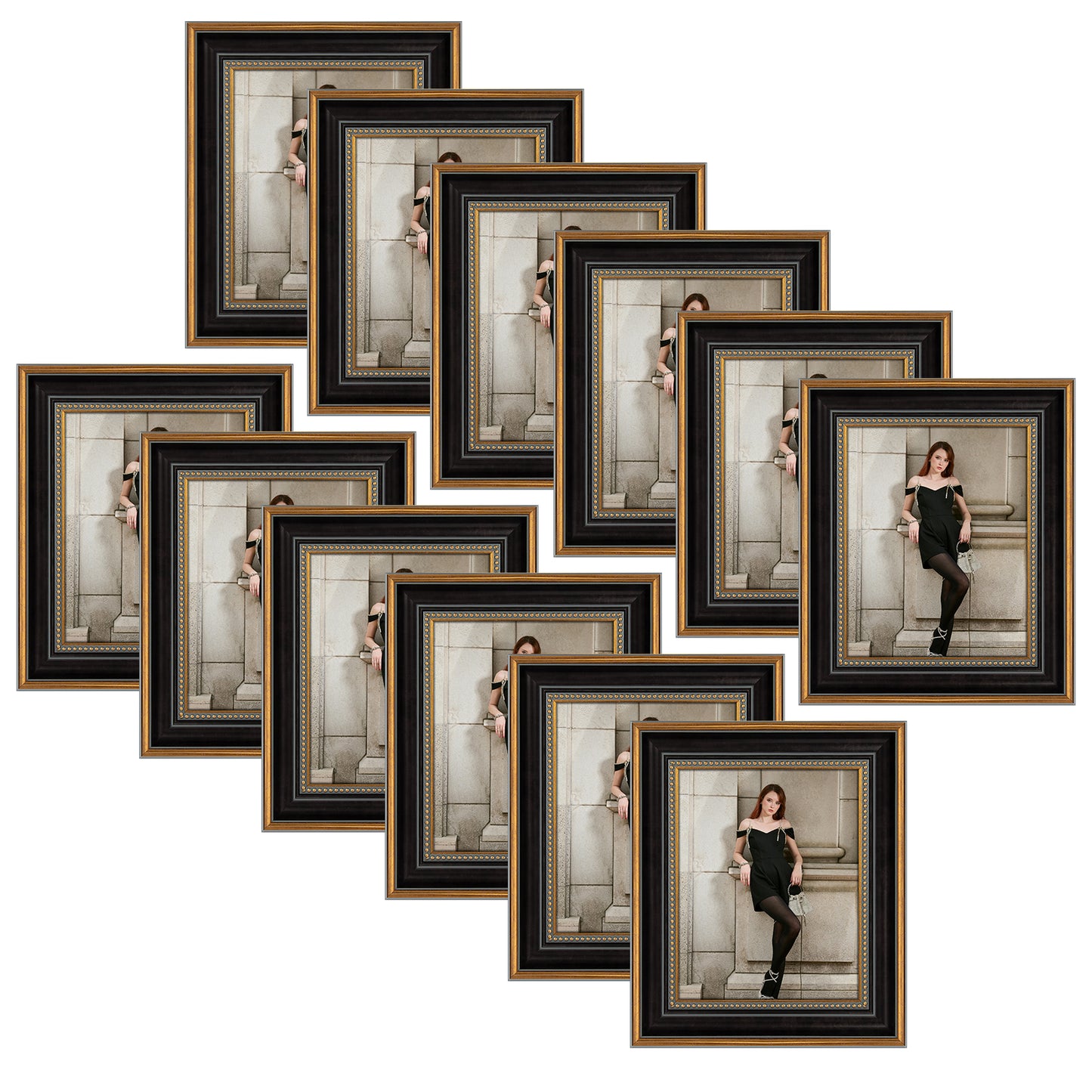 8x10 Ornate Photo Frame Black and Ornate Gold Color (12 Pack)