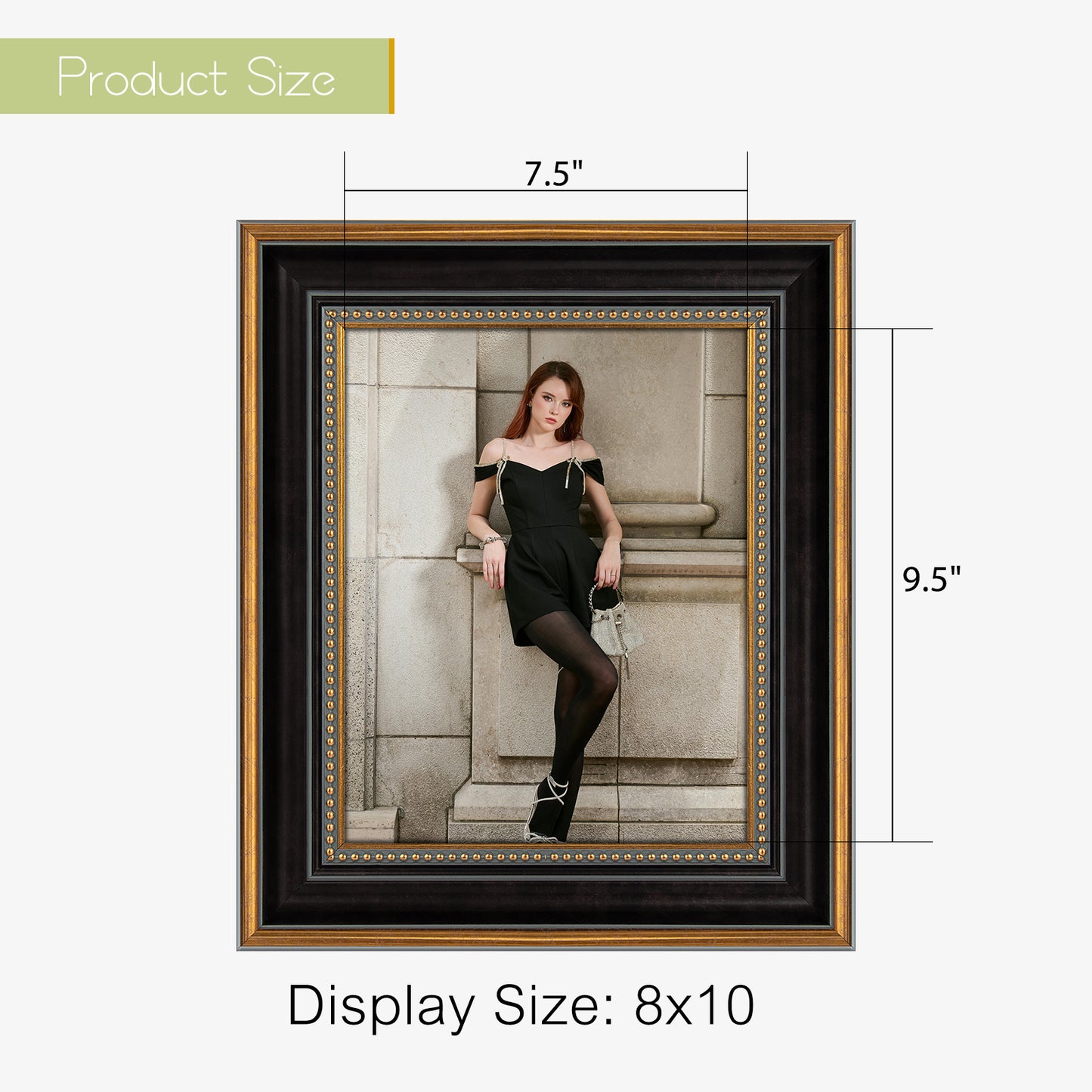 8x10 Ornate Photo Frame Black and Ornate Gold Color (12 Pack)