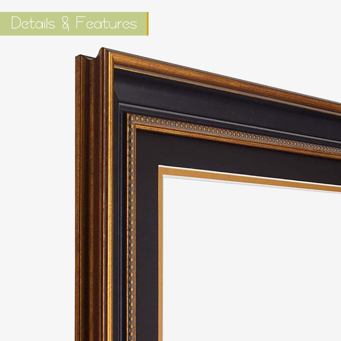 11x14 Diploma Frame with Black Over Gold Double Mat for 8.5x11 Certificate (10 Pack)