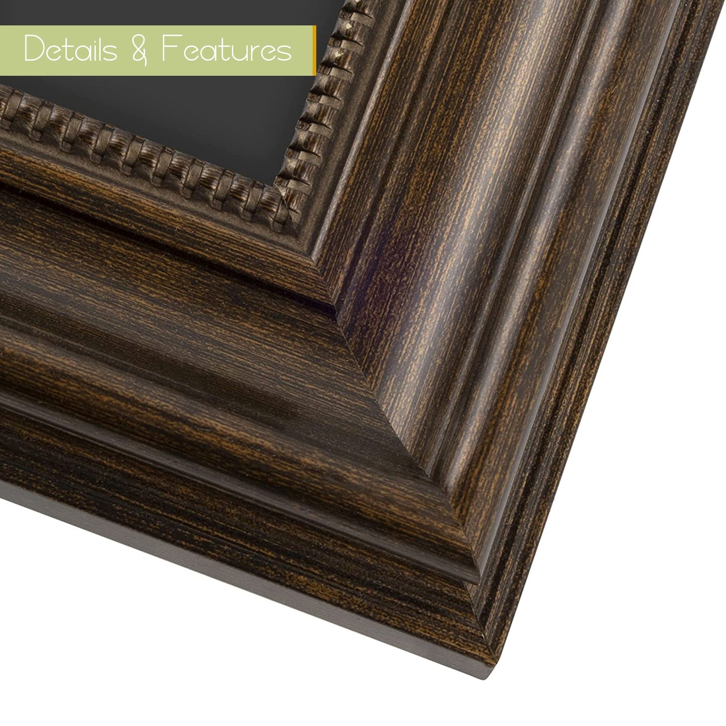 14x20 Diploma Frame with Black Over Gold Double Mat Displays Two 8.5x11 Certificates Brown Color (6 Pack)