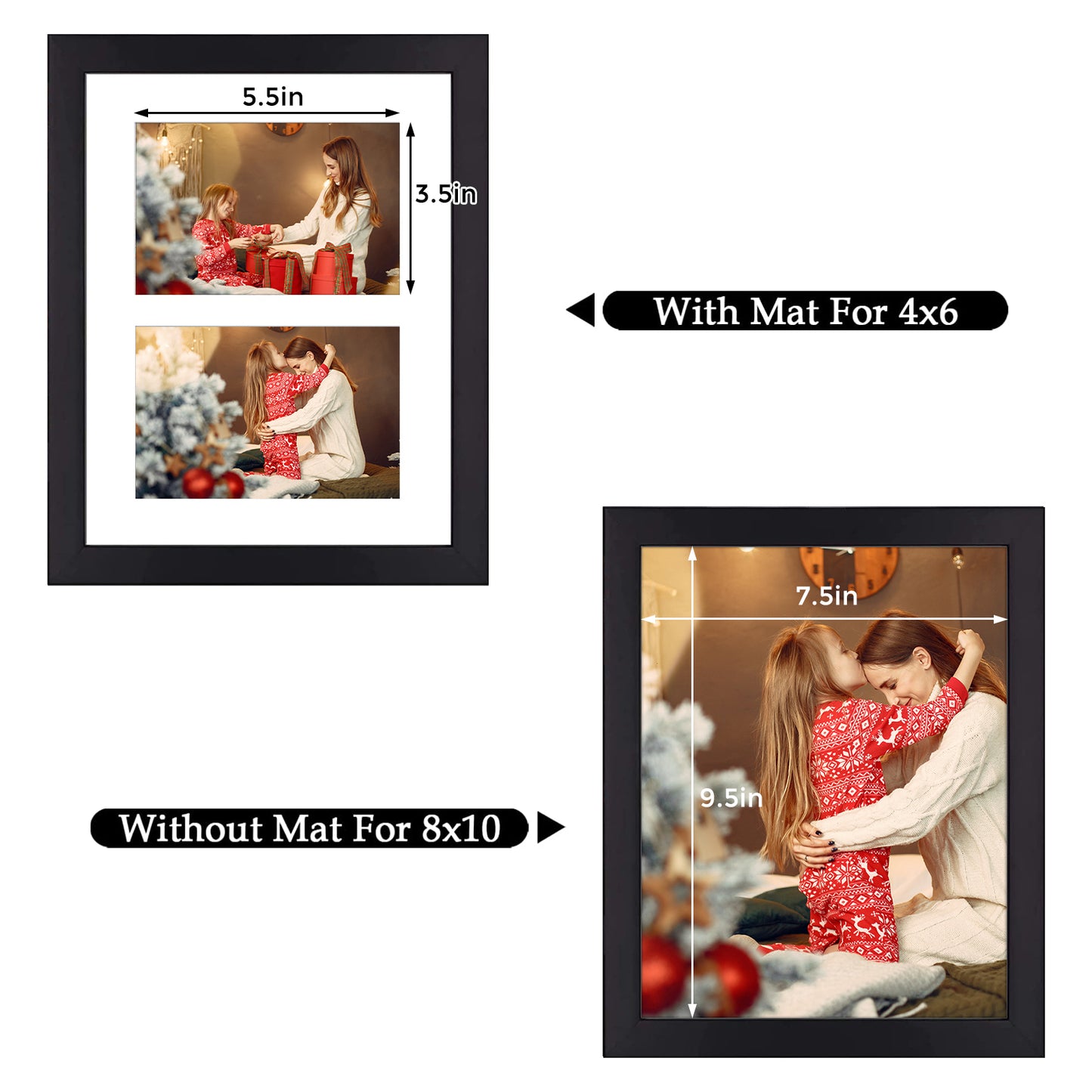 Clearance 8x10 Wood Picture Frame for Two 4x6 Photos (9 Pack)