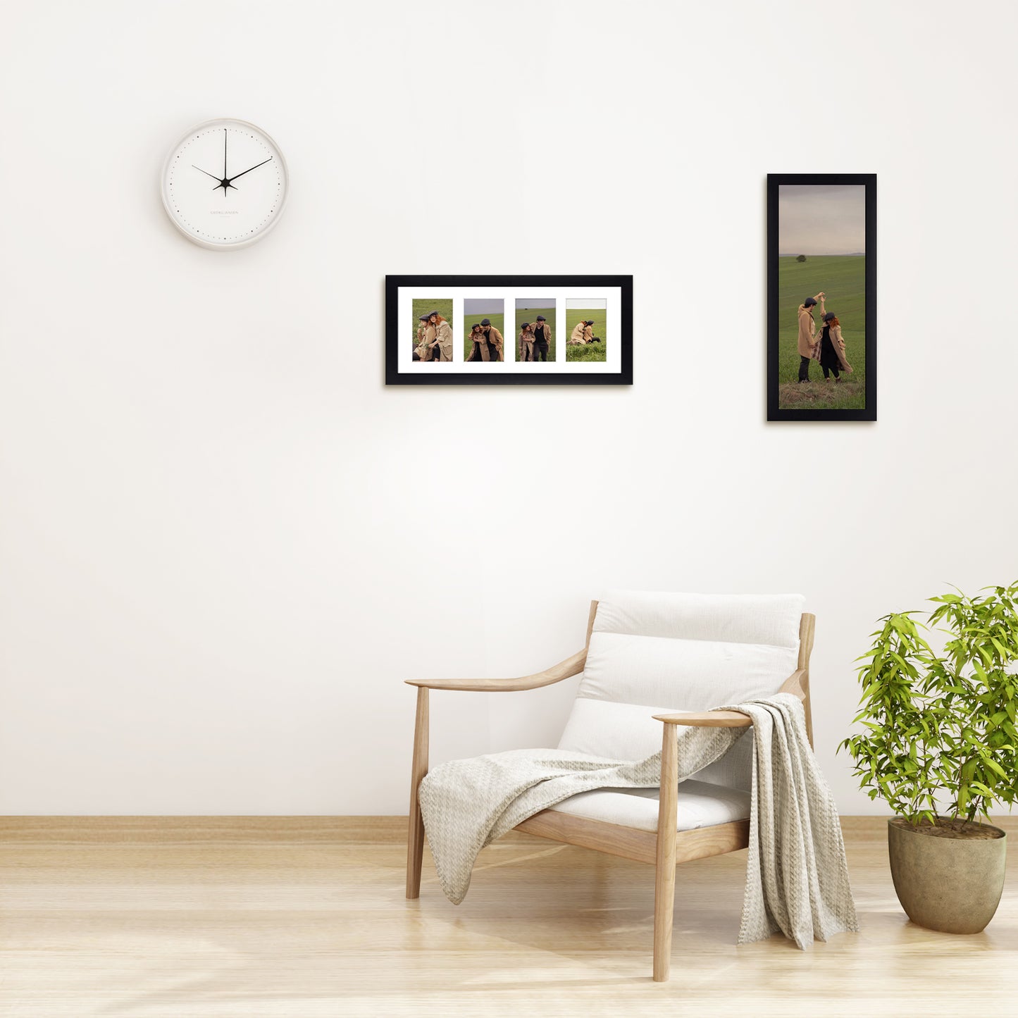 Clearance 8x20 Collage Picture Frame with White Mat Displays Four 4x6 Picture (9 Pack)