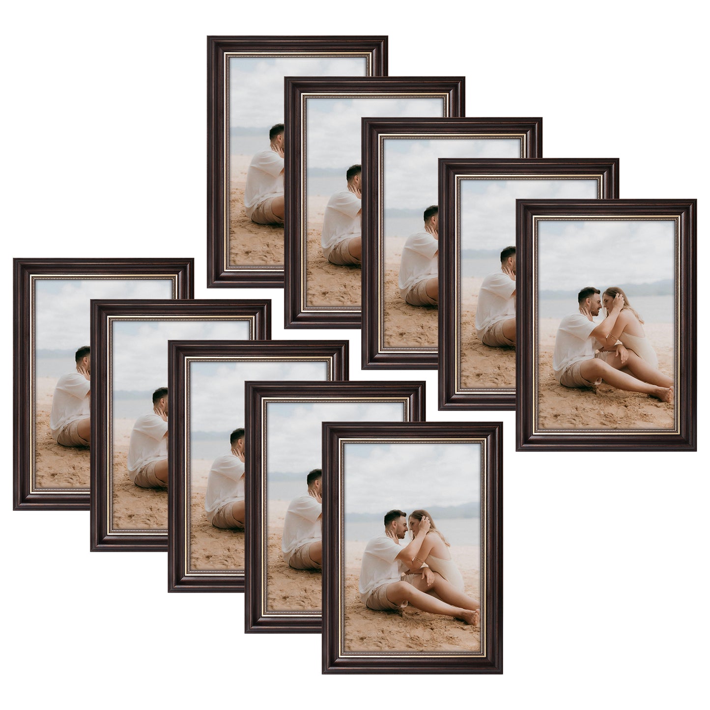 8x12 Ornate Photo Frame Brown and Ornate Gold color (10 Pack)