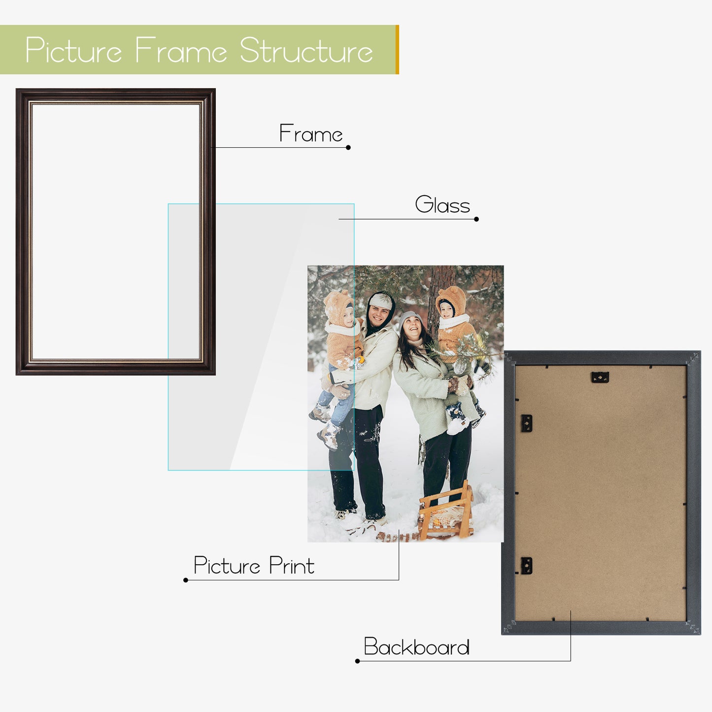 12x18 Ornate Photo Frame Brown and Ornate Gold Color (6 Pack)