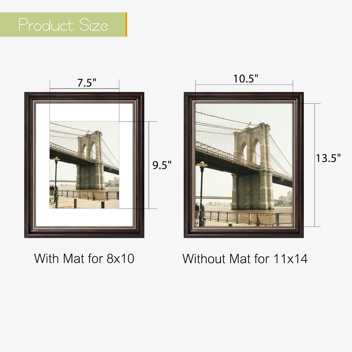 11x14 Ornate Photo Frame for 8x10 Picture Brown and Ornate Gold Color (10 Pack)