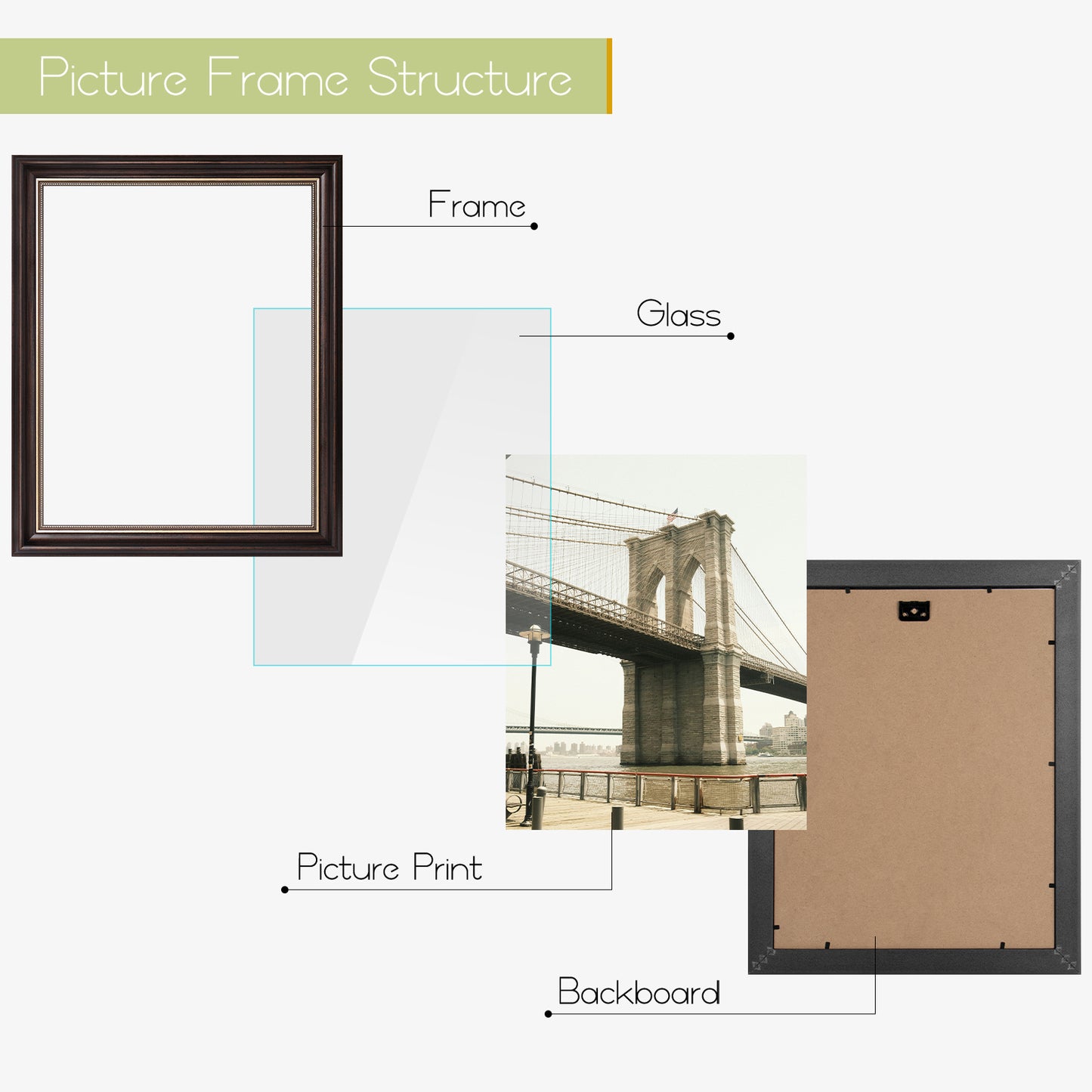 11x14 Ornate Photo Frame for 8x10 Picture Brown and Ornate Gold Color (10 Pack)