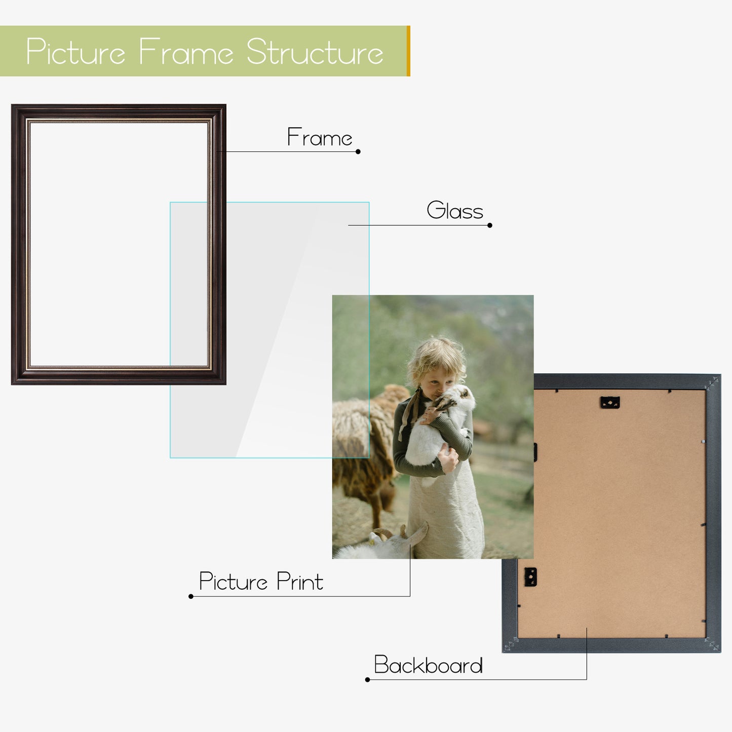 12x16 Ornate Photo Frame for 8x12 Picture Brown and Ornate Gold Color (8 Pack)