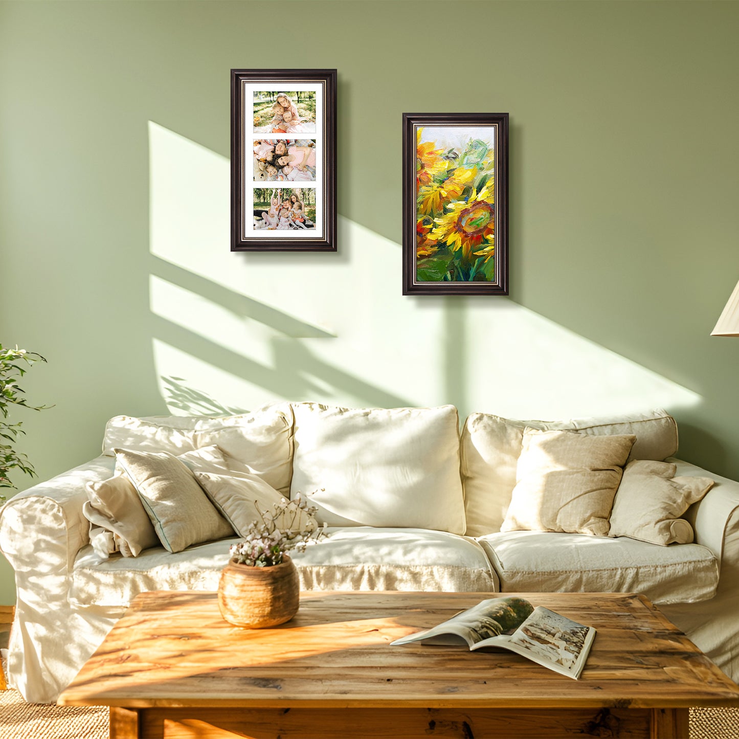 7x14 Collage Picture Frame with White Mat Displays Three 4x6 Photos (10 Pack)