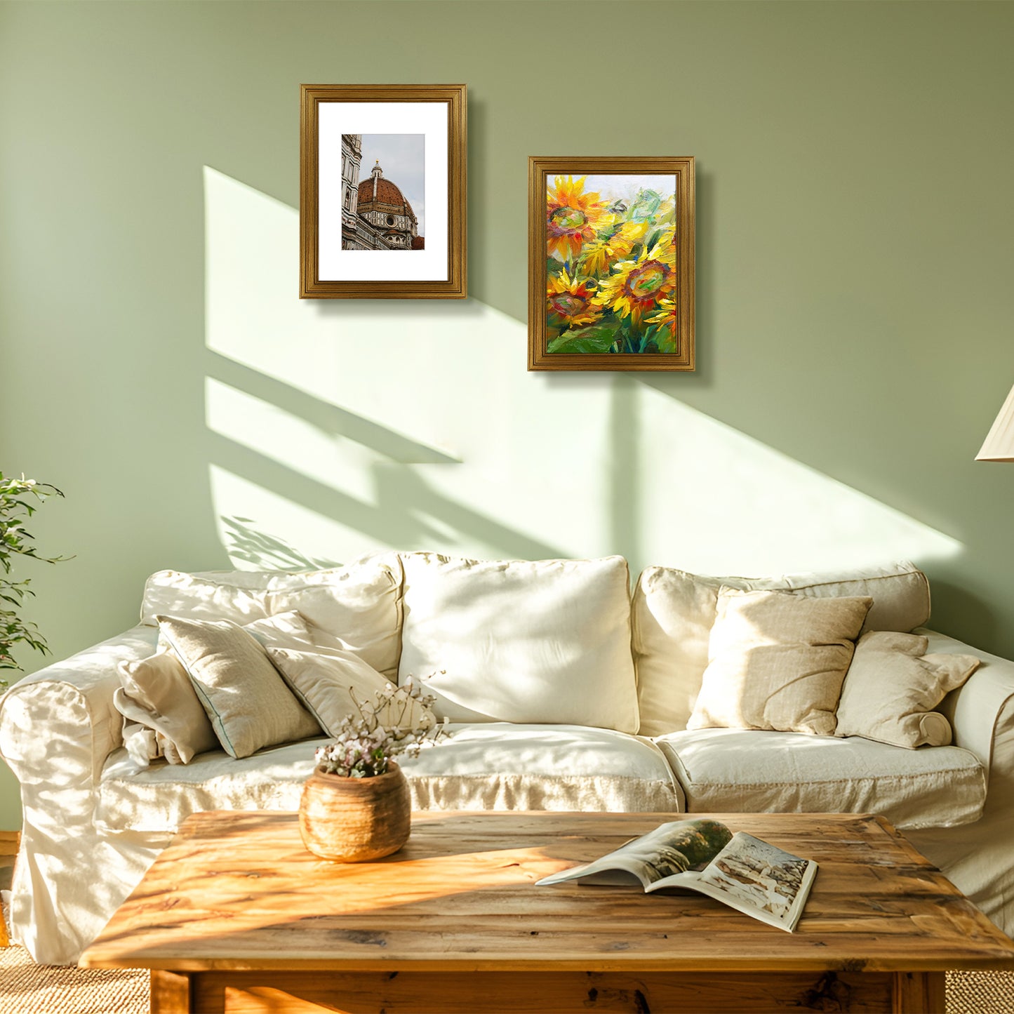 9x12 Picture Frame with White Mat for 6x8 Photo Dark Gold Color (10 Pack)