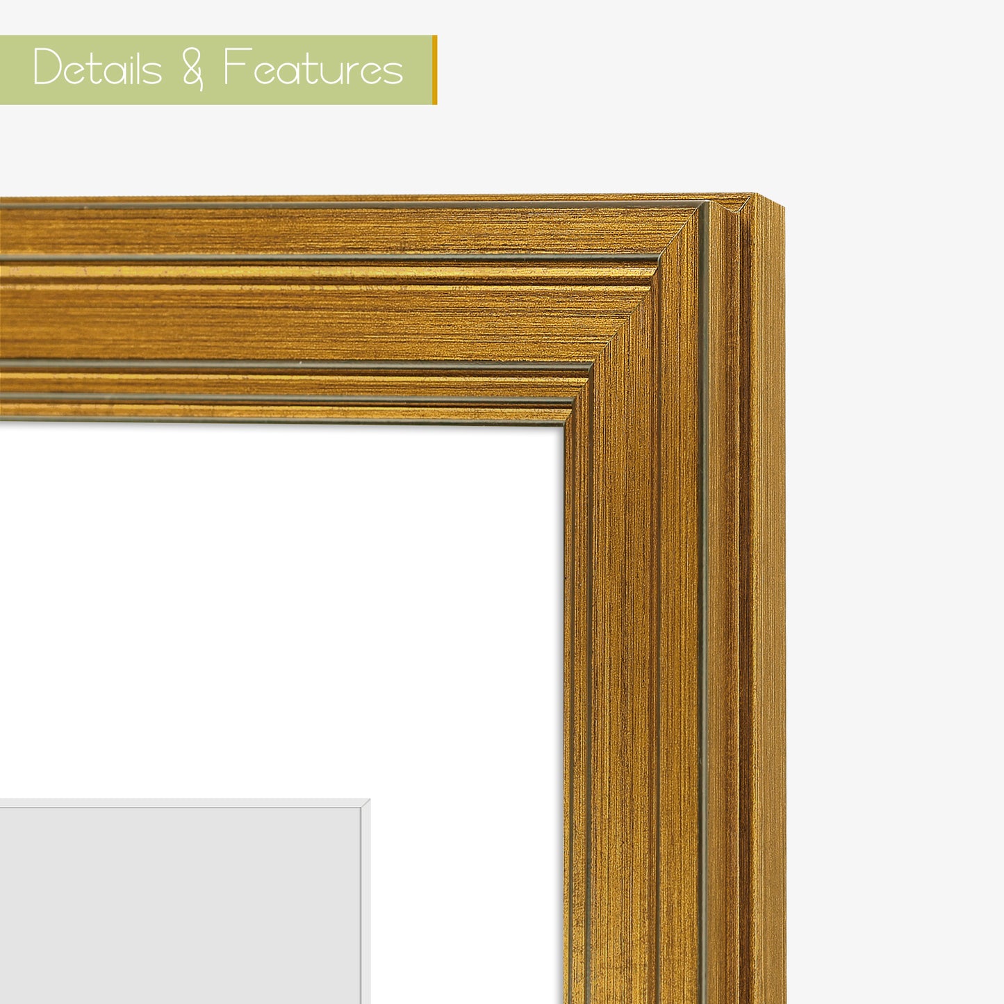 9x12 Picture Frame with White Mat for 6x8 Photo Dark Gold Color (10 Pack)